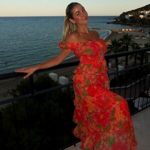 FARM RIO Blooming Floral Maxi Dress L